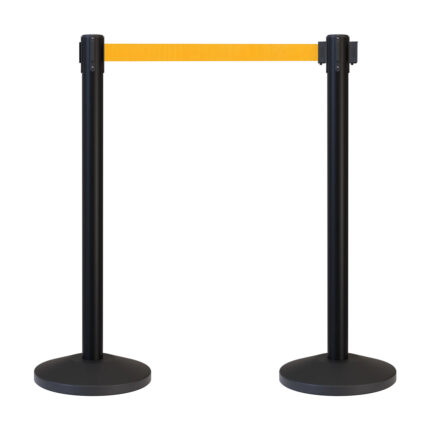 Black Retractable Belt Barrier BRBB-OB02