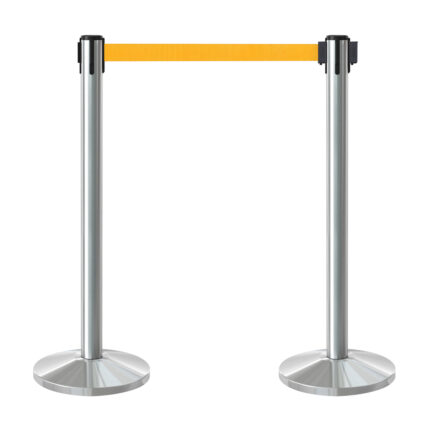 Chrome Retractable Belt Barrier CRBB-OB02