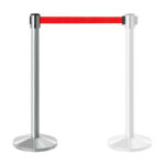 Chrome Retractable Belt Barrier CRBB-RB01