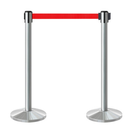 Chrome Retractable Belt Barrier CRBB-RB02